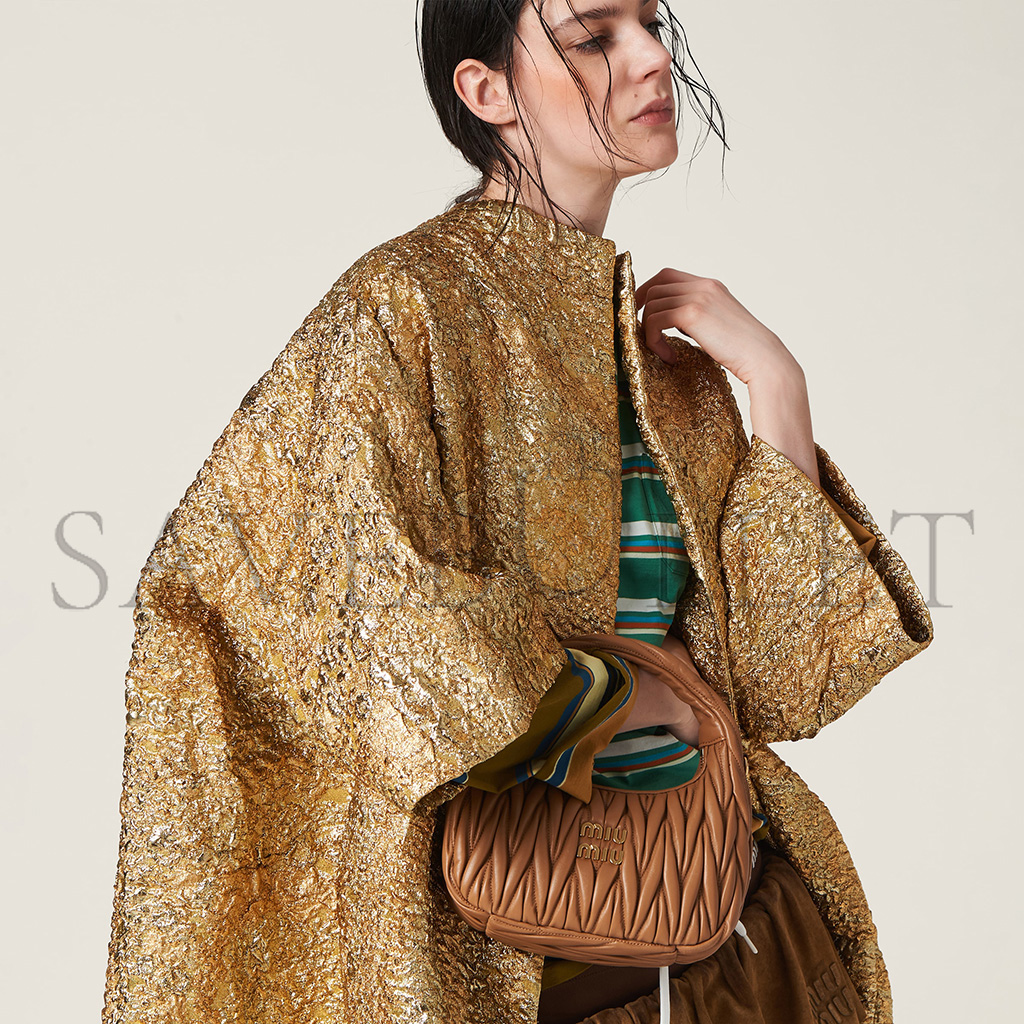MIU MIU WANDER MATELASSÉ NAPPA LEATHER HOBO BAG 5BC125 (20*17*6cm) MIU MIU WANDER MATELASSÉ NAPPA LEATHER HOBO BAG 5BC125 (20*17*6cm)